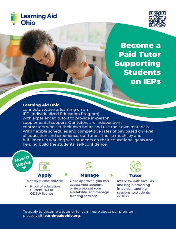 Learning Aid Ohio Tutor Flyer